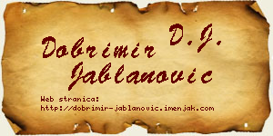Dobrimir Jablanović vizit kartica